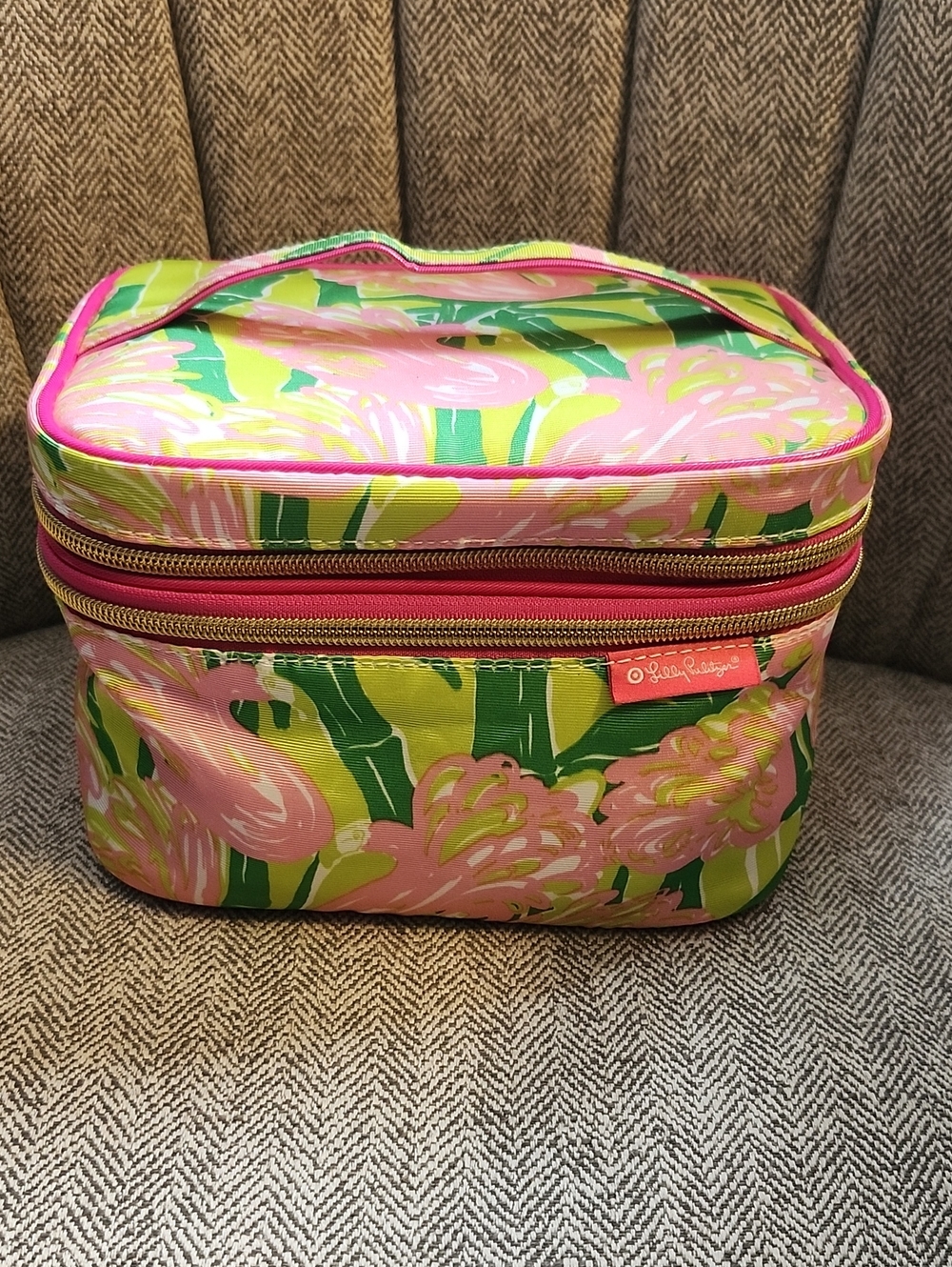 Lilly Pulitzer Pink Floral Cosmetic Train Case